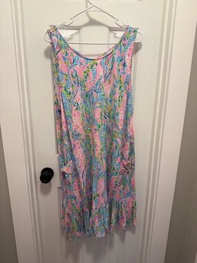 Lilly Pulitzer Pastel Floral Tank Dress in Pink, Blue & Green